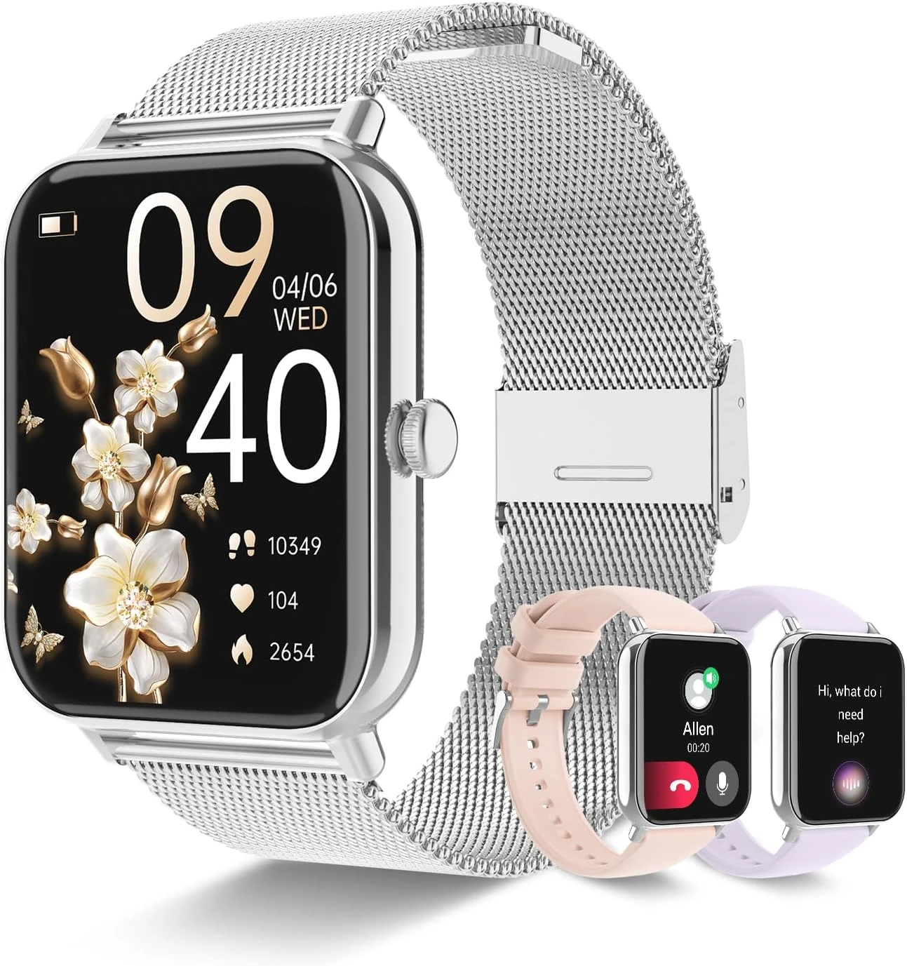 Smartwatch Health Watches - Relógio Inteligente Feminino com Chamada Bluetooth