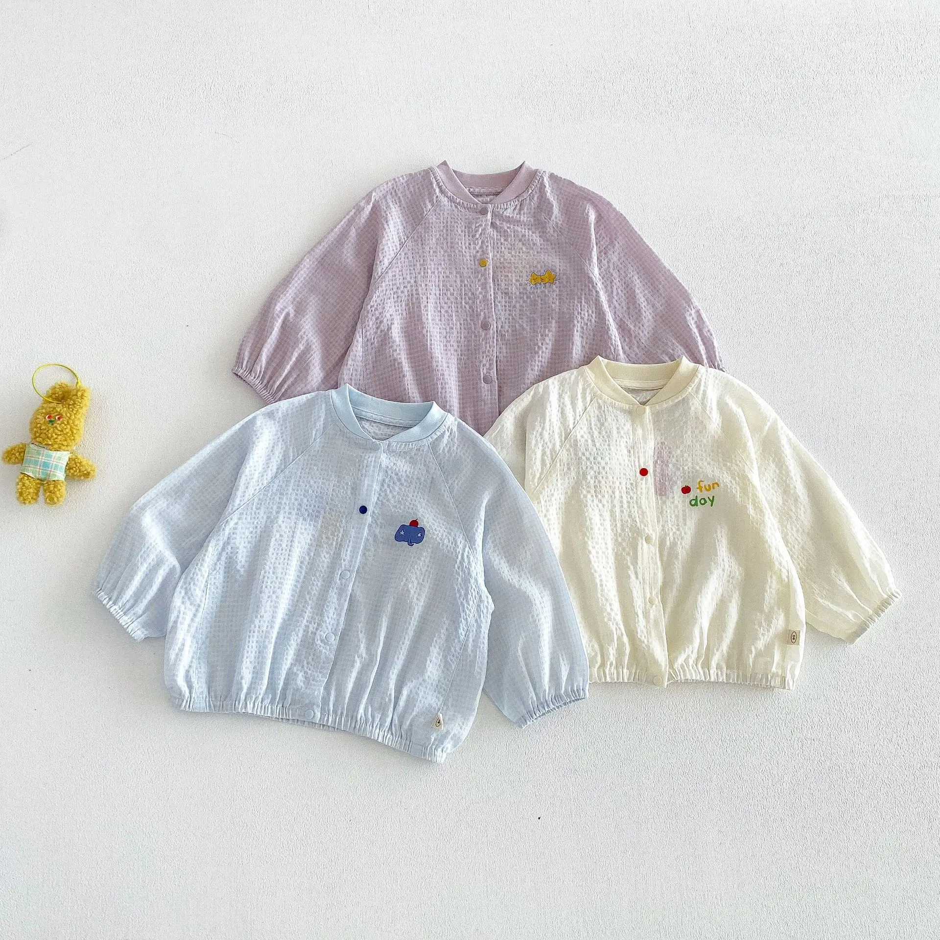 Baby Cartoon Air Conditioning Shirt 2026 New Summer Boys' Fashion Printed Thin Baseball Jacket Children's Breathable Coat