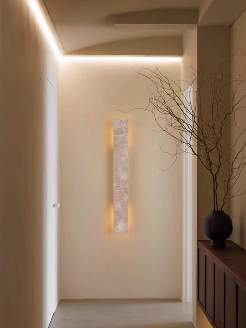 Rectangle Natural Marble Wall Lamp G9 Bulb Indoor