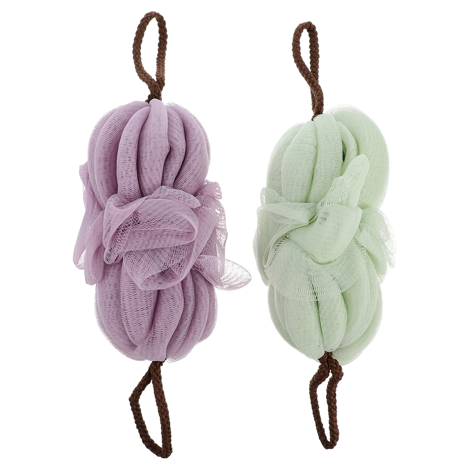 

2Pcs Shower Sponges Bath Ball Sponge Scrubber Body Bathing Cleaning Back Mesh Puff Exfoliates Skin Home Daily Use