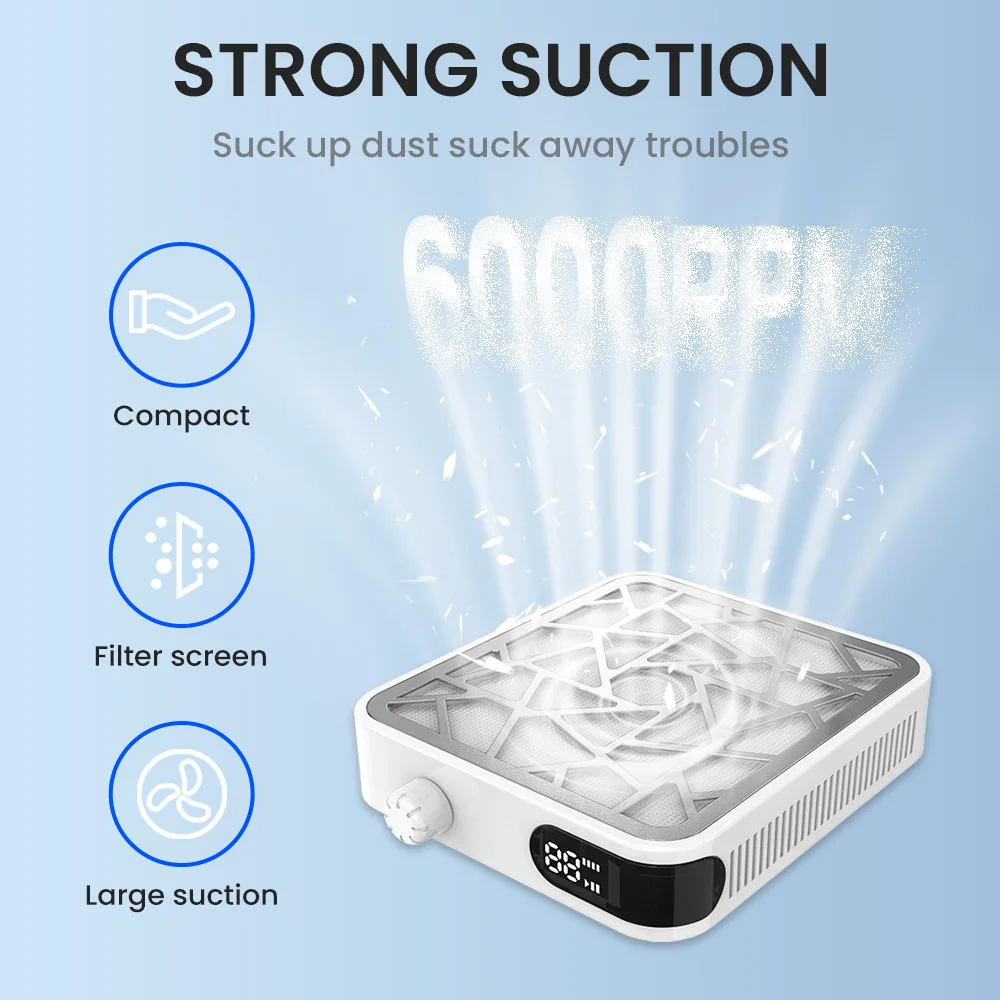 X10mini Nail Art Vacuum Cleaner, Power Storage, Silent Large Suction Grinding, Nail Removal and No Running Ash Dust Machine