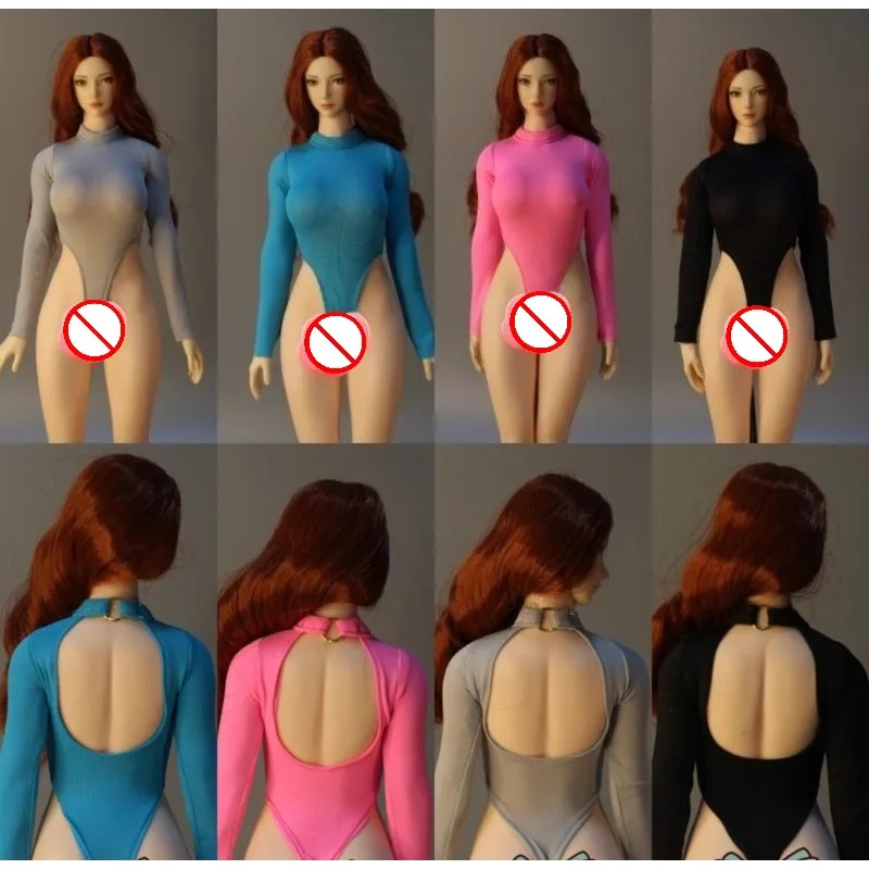 

DMTOYS 1/6 Scale Action Figures Clothes Ice Silk Backless Swimsuit Long Sleeves Bikini Model for 12" Female Ph Tbl 42A Body