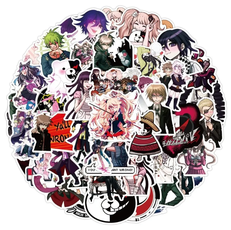 50/30/10PCS Naegi Makoto Kirigiri Kyoko Maizono Sayaka Mondo Owada Popular Anime Graffiti Suitcase Notebook Decorative Stickers