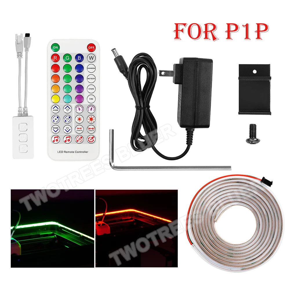 For Bambu lab P1P Led Light Strip Fill Light Power Supply/Remote Control 3D Printer Parts Fill Light for P1P Special Light Strip