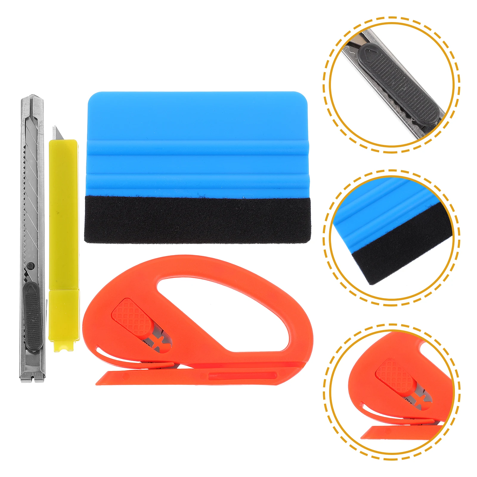 

4 pcs Professional Tools Kitmultifunctional Smoothing Tool For Window Tint Film Protective Film Installing Tools Edge