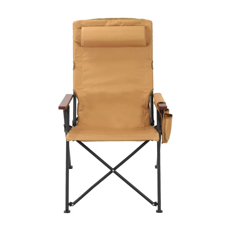 Adjustable 5-Position Folding Chair With Pillow & Armrests - Perfect For Outdoor Camping, Fishing, And Patio Relaxation