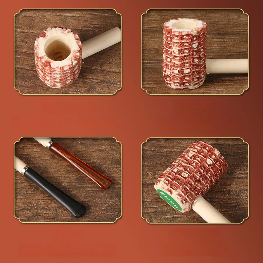 لهب عاشق التبغ التدخين الأنابيب الطبيعية الذرة المتاح مستقيم مقبض الذرة Cob الأنابيب الدخان السجائر اكسسوارات هدية #3