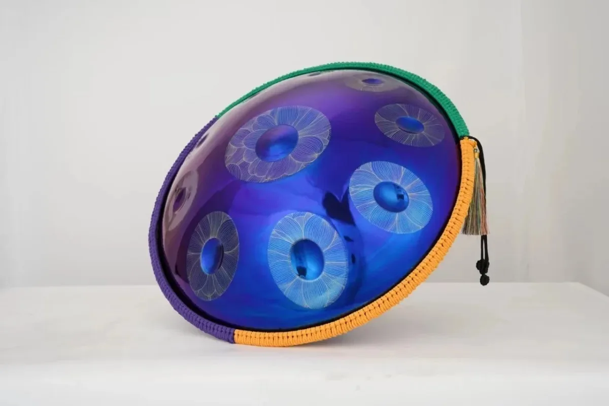 أداة يدوية مقاس 22 بوصة طبلة يدوية بمرآة ملونة للمبتدئين واللاعب المحترفين مع حافظة وحامل #3