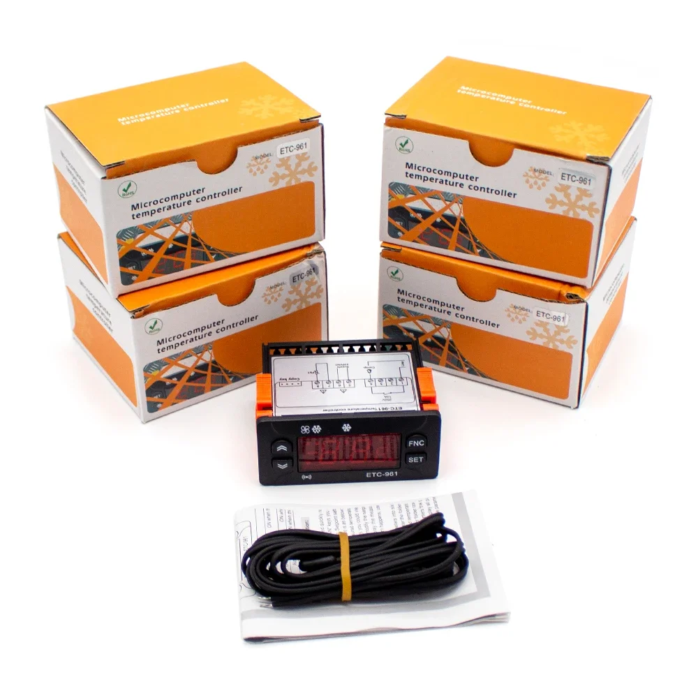 ETC-961 Digital Temperature Controller Thermostat with NTC Sensor Refrigeration Alarm 230V 10A ETC-902  ETC-974