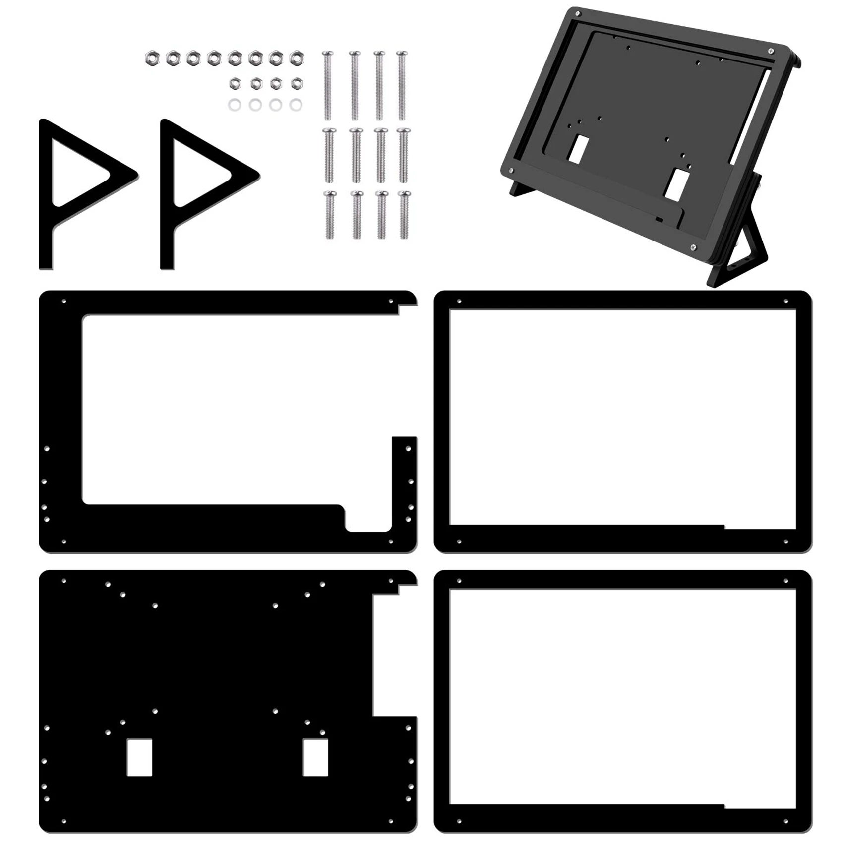 B04C-2X 7 Inch Lcd Acrylic Bracket Case Contact Screen Case Holder Bracket For Raspberry Pi 3 Model B+