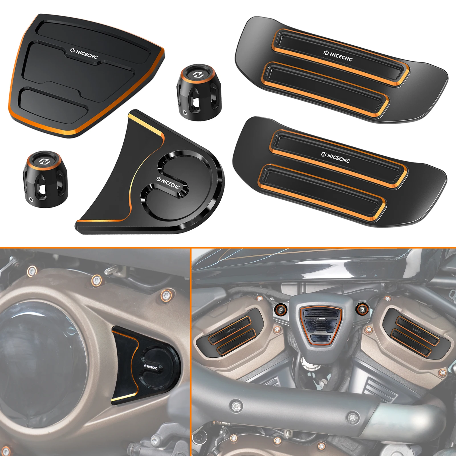 

Motorcycle Ignition Coil Bracket Screw Caps//Timer Cover Cap/Cam Sprocket Medallions ​for Harley Sportster S RH1250S 2021-2024