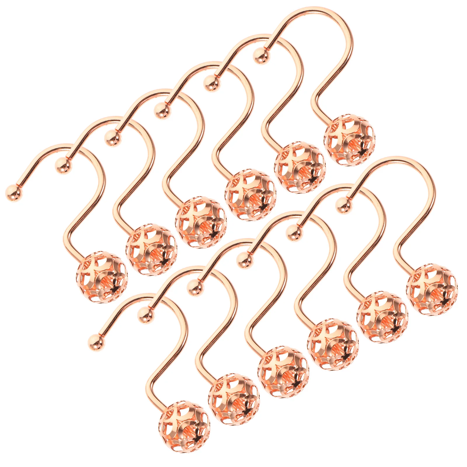 12Pcs Shower Curtain Hooks Metal Rustproof Easy Slide Bright Colors Bathroom Curtain Rod Rings Hangers