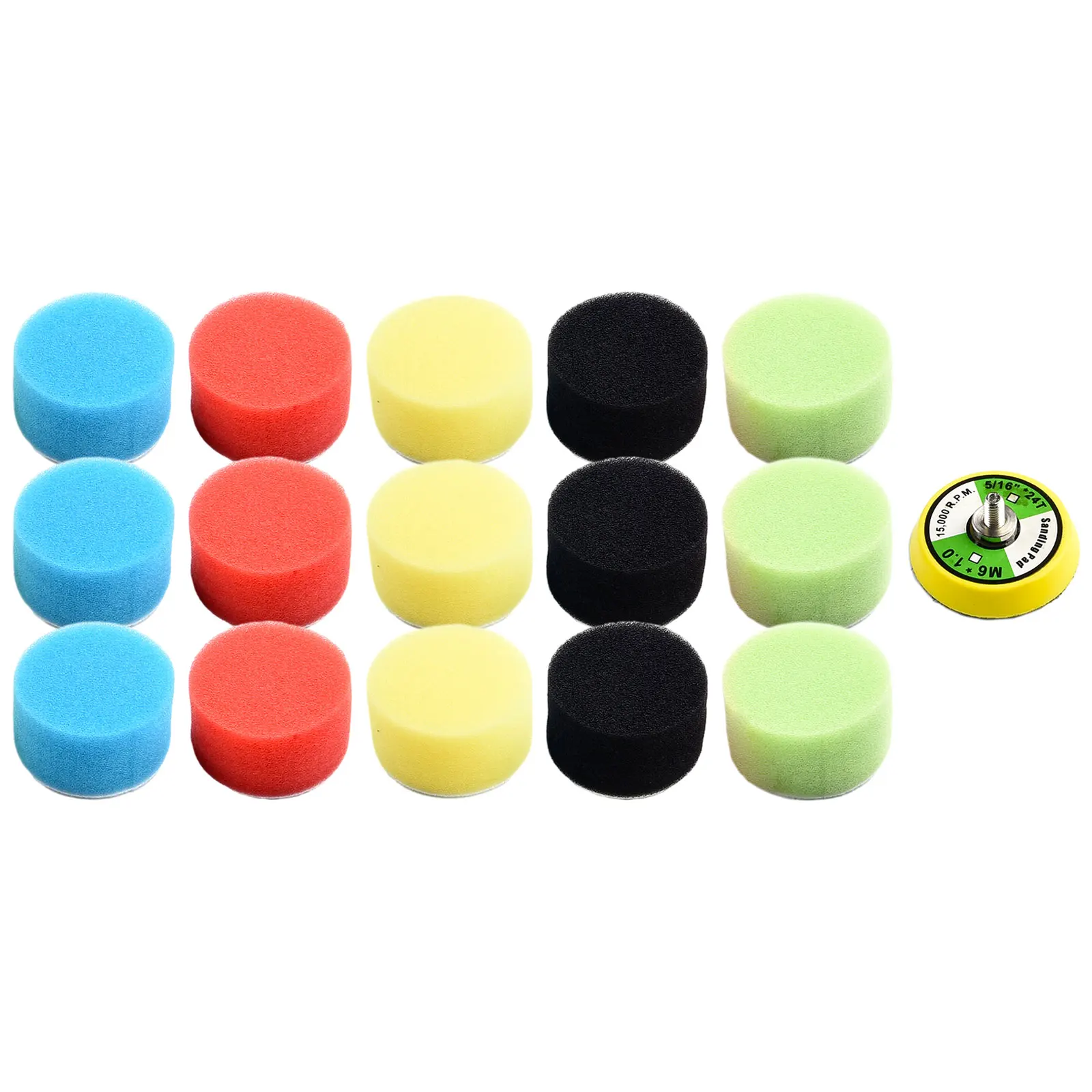 Professional 16PCS Buffing Pad Set สําหรับรายละเอียดรถยนต์ออกแบบมาสําหรับแว็กซ์และขัดเงาพร้อม Easy Change Backing