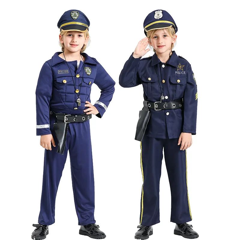 

Halloween Cosplay Children Police Costumes Festive Children's Make-up Party Performance Performance Costume Suit