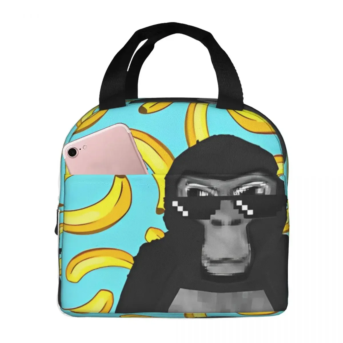 Gorilla Tag VR Gamer Monkey Mosaic Insulated Lunch Bag Large Hot Games Reusable Cooler Bag Lunch Box Tote Office Outdoor