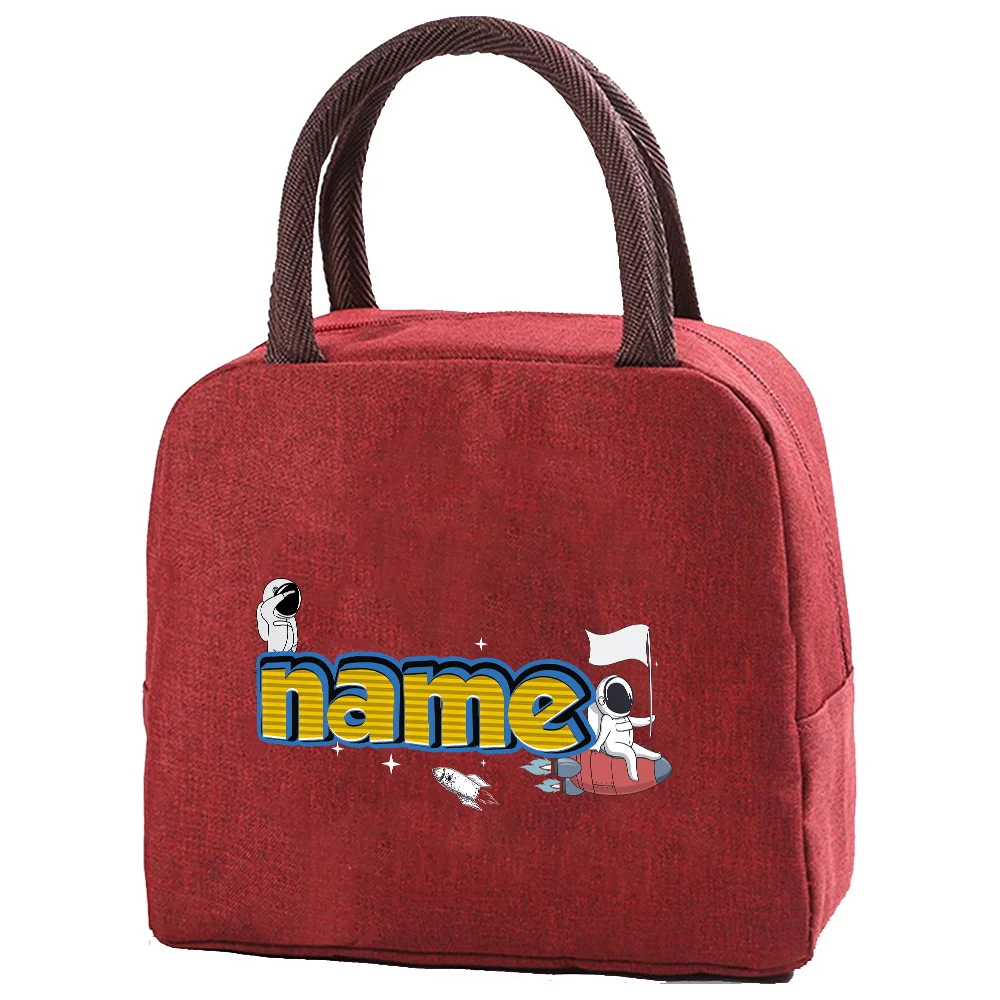 تخصيص اسم معزول قماش الغداء حقيبة معزول الغذاء الثلاجة علب الاغذية نزهة الغذاء حقيبة سلسلة نمط الموضة #6
