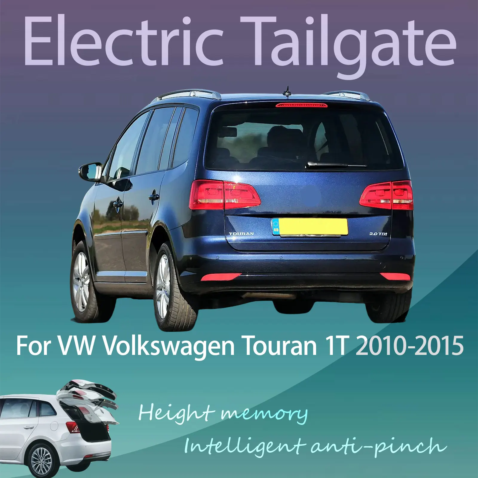 For VW Volkswagen Touran 1T 2010-2015 Electric Tailgate Hands Free Operation Dual Rod Electric Trunk Suction Smart Control