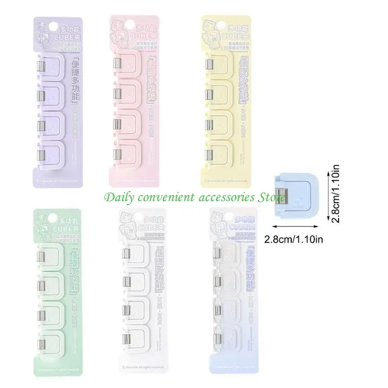 97QB Mini portadocumenti cubico con clip compatto, accessorio scolastico
