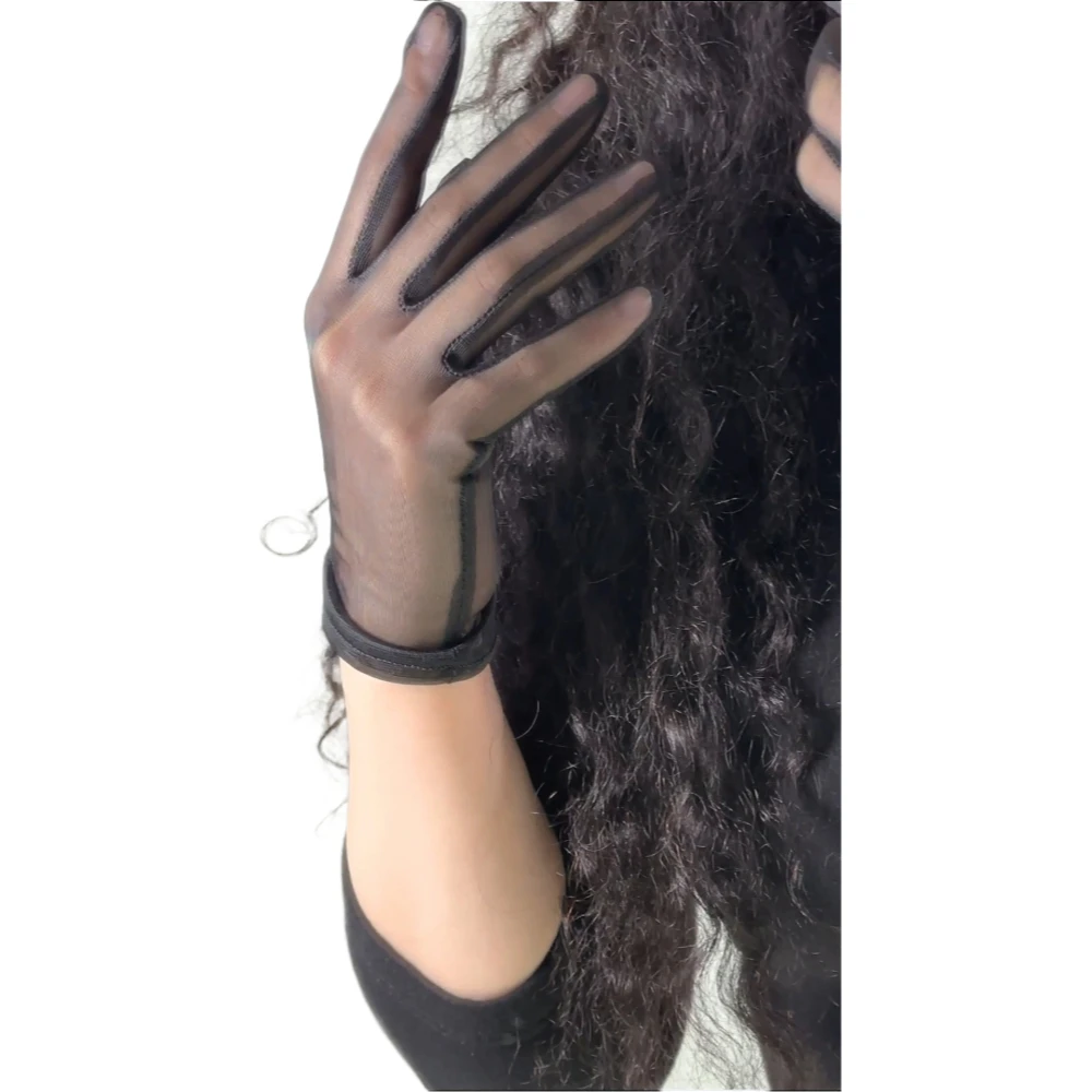 

DooWay женские короткие прозрачные перчатки черные кружевные тюлевые сетчатые перчатки с сенсорным экраном прозрачные сексуальные вечерние модные костюмные перчатки