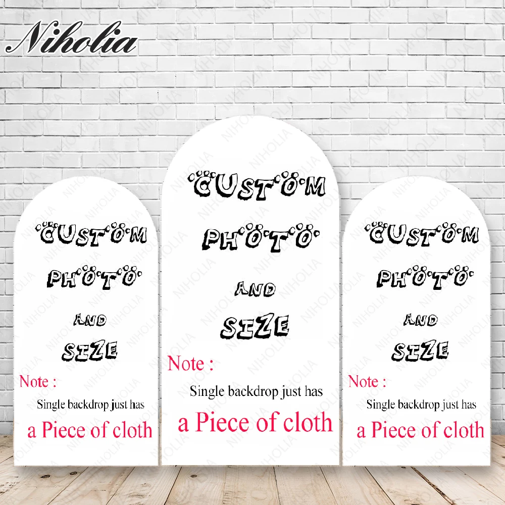 Niholia Custom Arch Backdrop Cover White Pink Wedding Birthday Party Background Decoration Banner Photocall Photo Wall