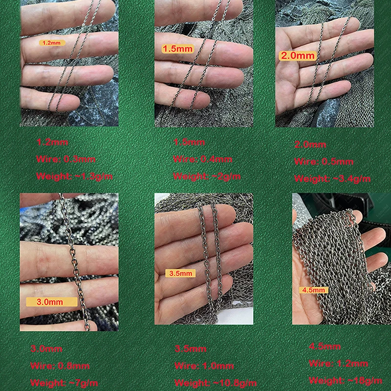 반제품 순수 티타늄 O형 체인 1.2mm-4.5mm DIY 주얼리 제작 저자극성 경량 친환경 도매