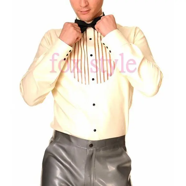 Men's male's latex shirt clothes garment