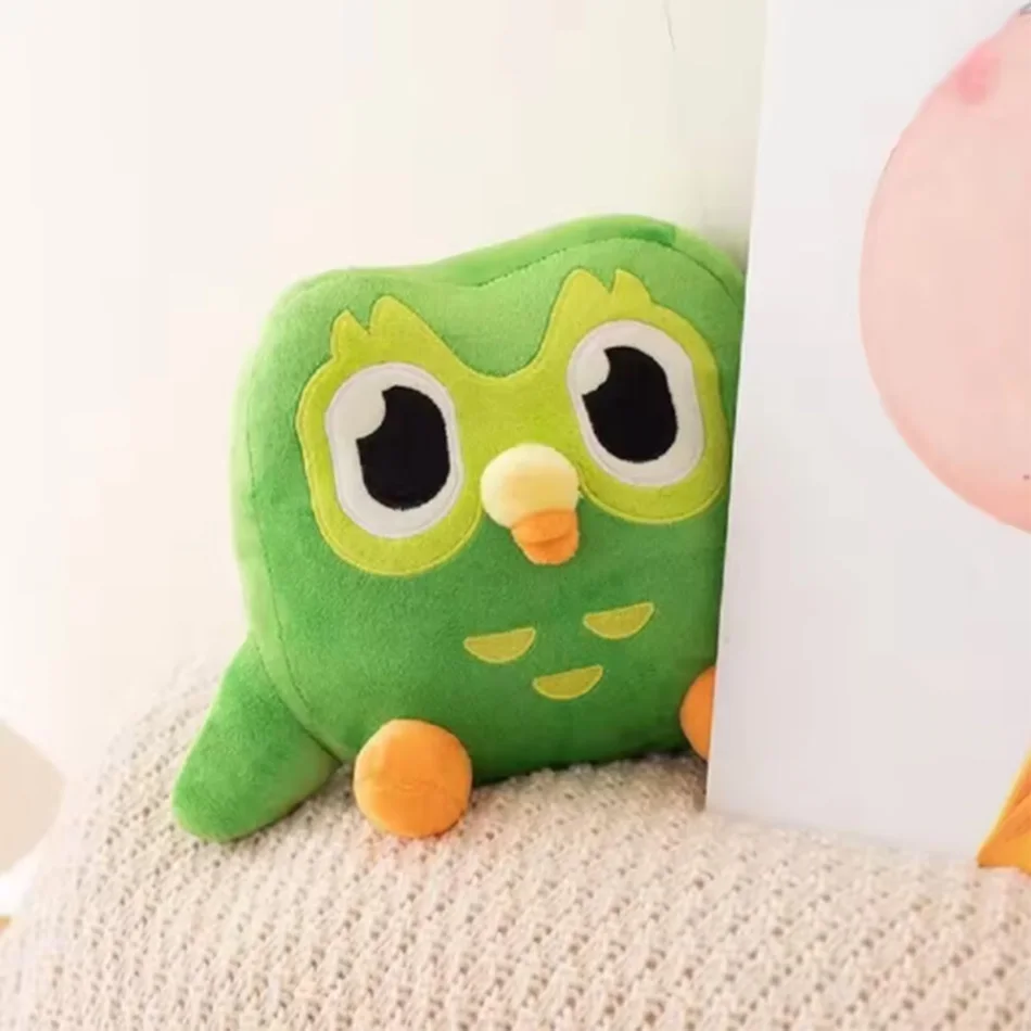 Zielona pluszowa sowa Duolingo dla dzieci, Duo Plushie, Sowa z kreskówki, Lalka sowa anime, Miękka pluszowa zabawka, Prezent urodzinowy