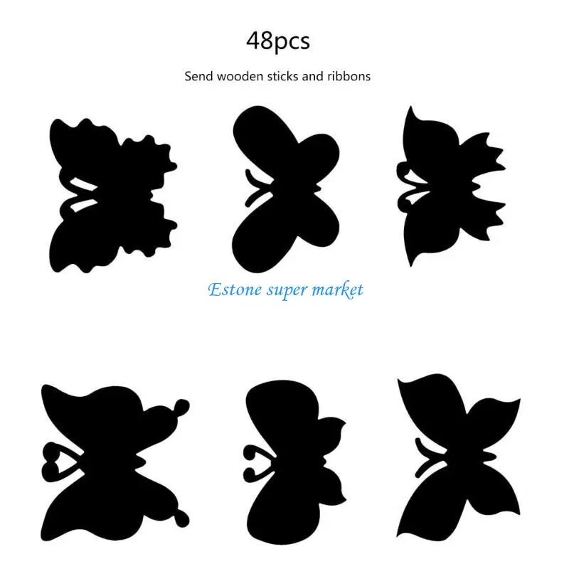 090B Art Craft Scratch Paper Butterfly Scratch Picture Sketch Painting Kids Party Toy Rainbow Sketch Craft Paper 48pcs