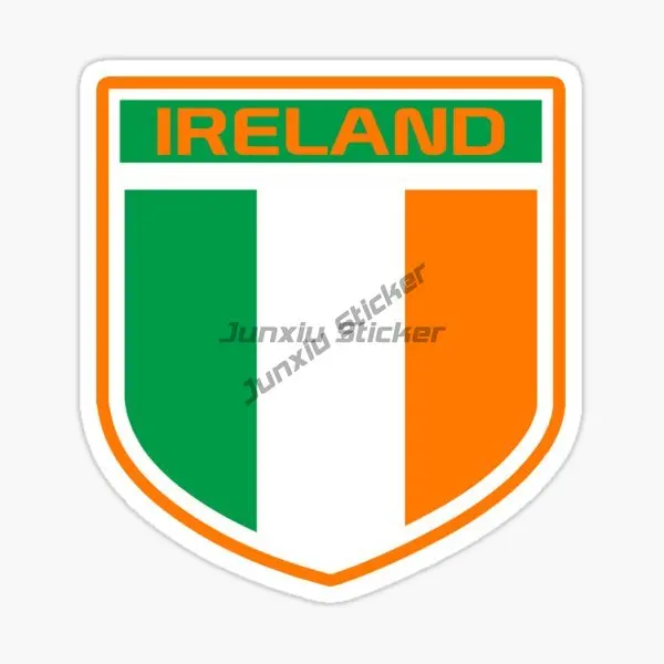 Irish Shield Flag Emblem Car Stickers Vinyl Self Adhesive Flowers Suitable for Motorcycle Helmets Car Bicycle Decoration Sticker