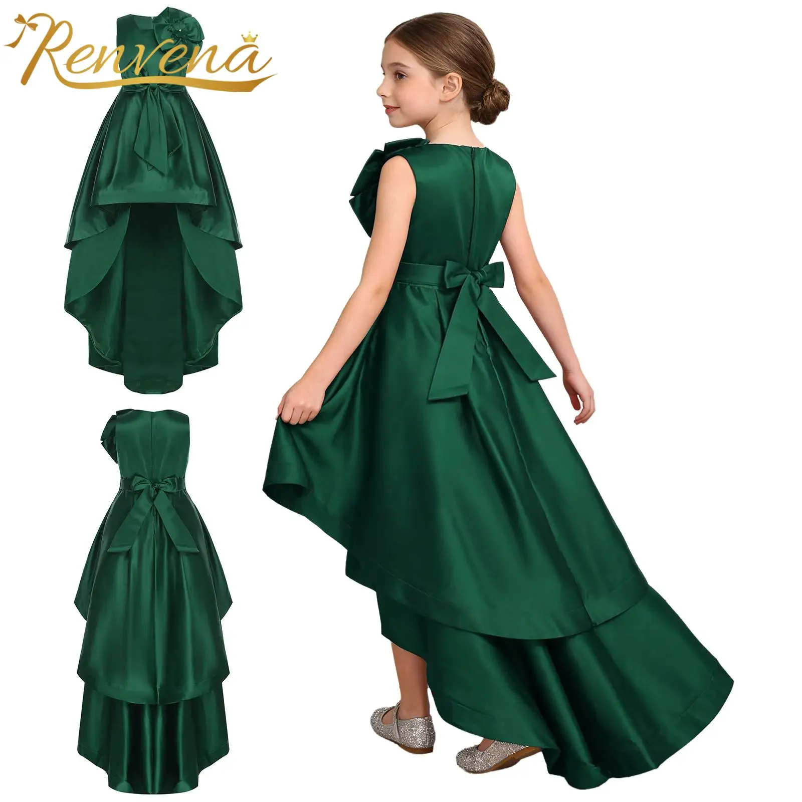 Junior Bridesmaid Dress Kids Elegant Pageant Dresses for Girls Princess Costume Flower Girl Evening Formal Wedding Party Gown