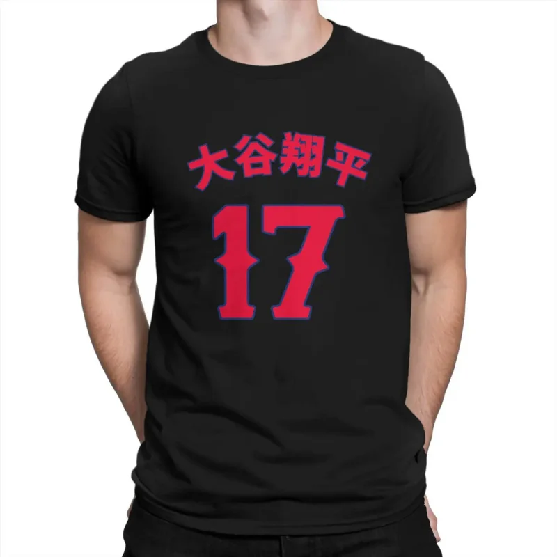 Kanji T shirt men's cotton funny T-shirt round collar Ohtani baseball tees short sleeve clothing gift idea