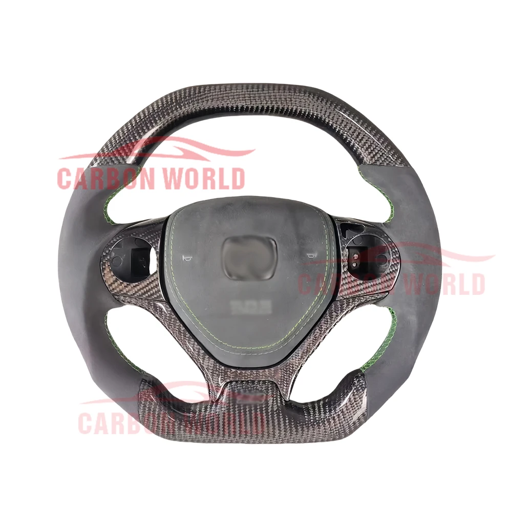 

Custom Sport Style Carbon Fiber Real Leather Steering Wheel For Honda Civic 2012 2013 2014 2015 2016 9th Gen 9.5 Gen