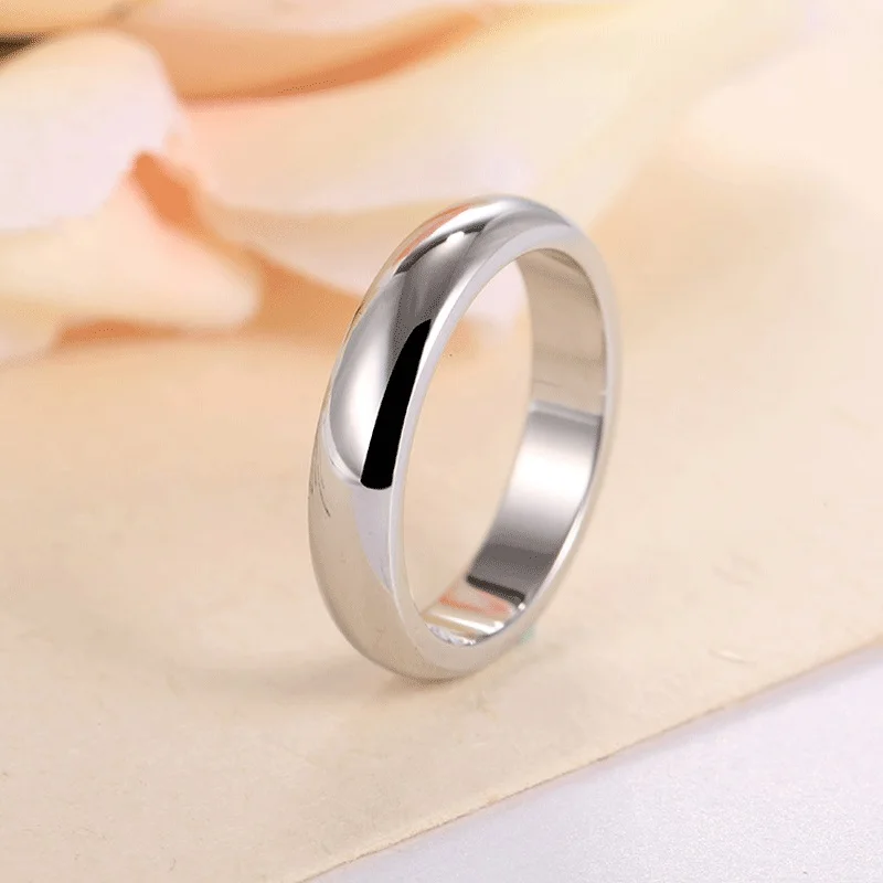 High quality 4mm Wholesale Simple Ring Fashion Rose Gold Ring Men\'s and Women\'s Exclusive Couple Wedding Ring