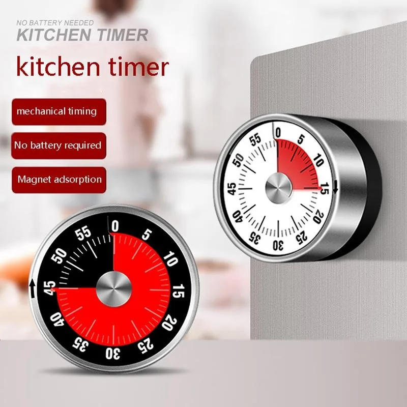 

Mechanical Kitchen Timer 60 Minute Clock Timer with Loud Alarm Magnetic Clock