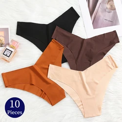 WarmSteps 10PCS Women's Panties Set Plus Size Seamless Underwear Soft Silk Satin Woman Briefs Comfort Lingerie Sports Underpants