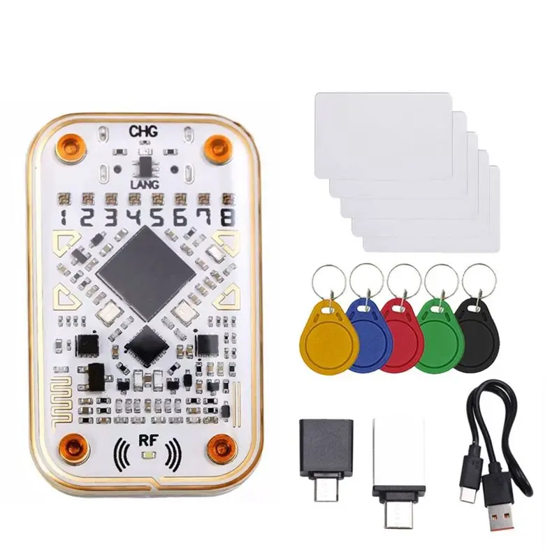 قارئ رقاقة ذكية بموجات الراديو الحرباء الترا + 5XUID بطاقة/سلسلة المفاتيح محاكي البطاقة الذكية NFC أداة 125K 13.56M IC بطاقة الهوية فك التشفير #1