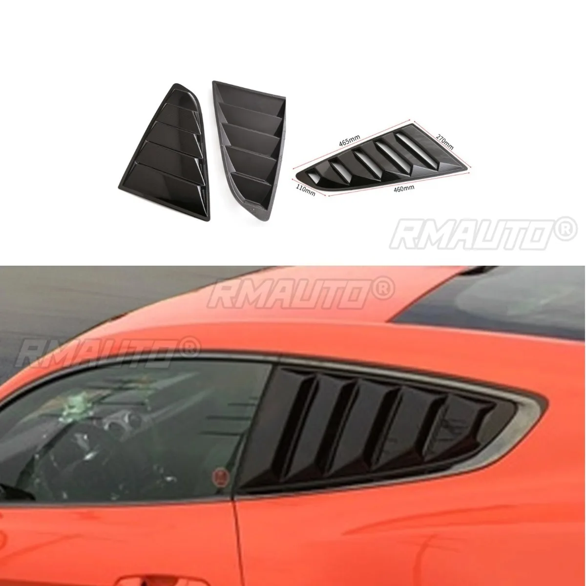 

Для Ford Mustang автомобильное боковое заднее стекло жалюзи крышка для Ford Mustang 2015-2017 задняя четверть панель оконный кузов комплект