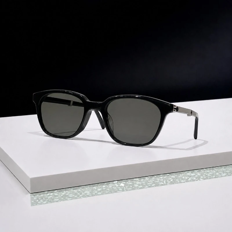 Korea Women City Girl Y2K Style Foldable Black Sunglasses Square Gm Optical Frame Custom Prescription Eyewear for Travel Gift