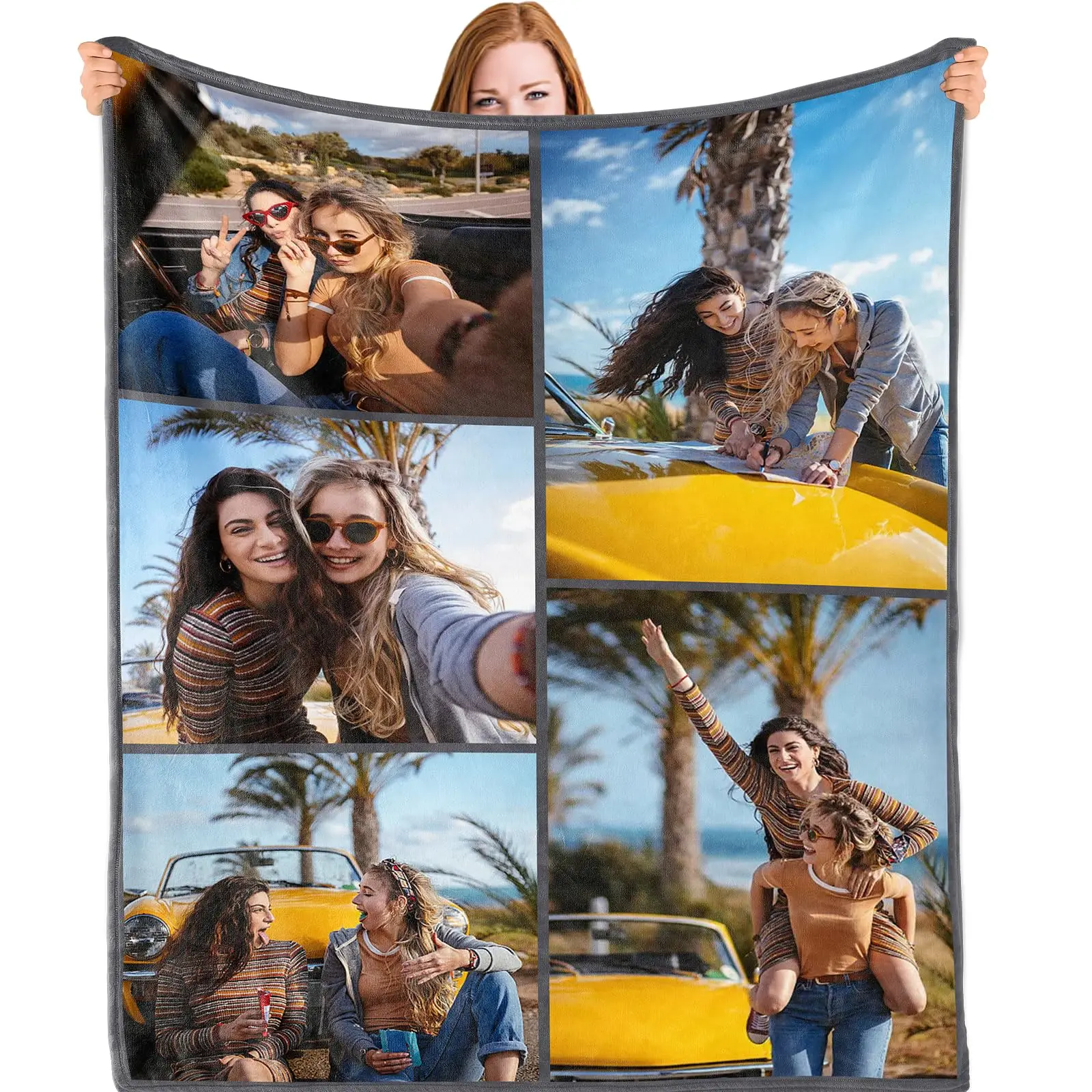 1pc Customized Blanket Your Design Logo Family Photo Print Warm Smooth Blanket Custom for Lover Dad Mom for Winter New Year Gift