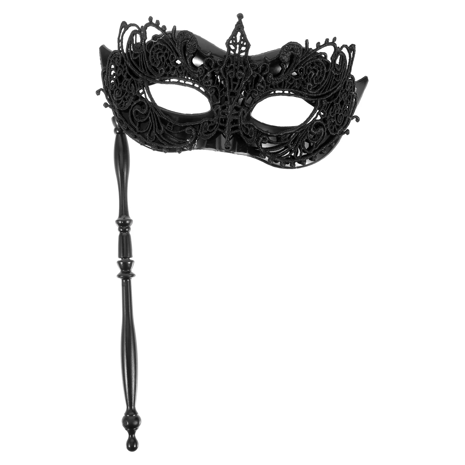 

Lace Hand Costume Xmas Costumes Mardi Gras Couple Cosplay Masks Ball Handheld Stick Cosplay Party Plastic for Women Prop