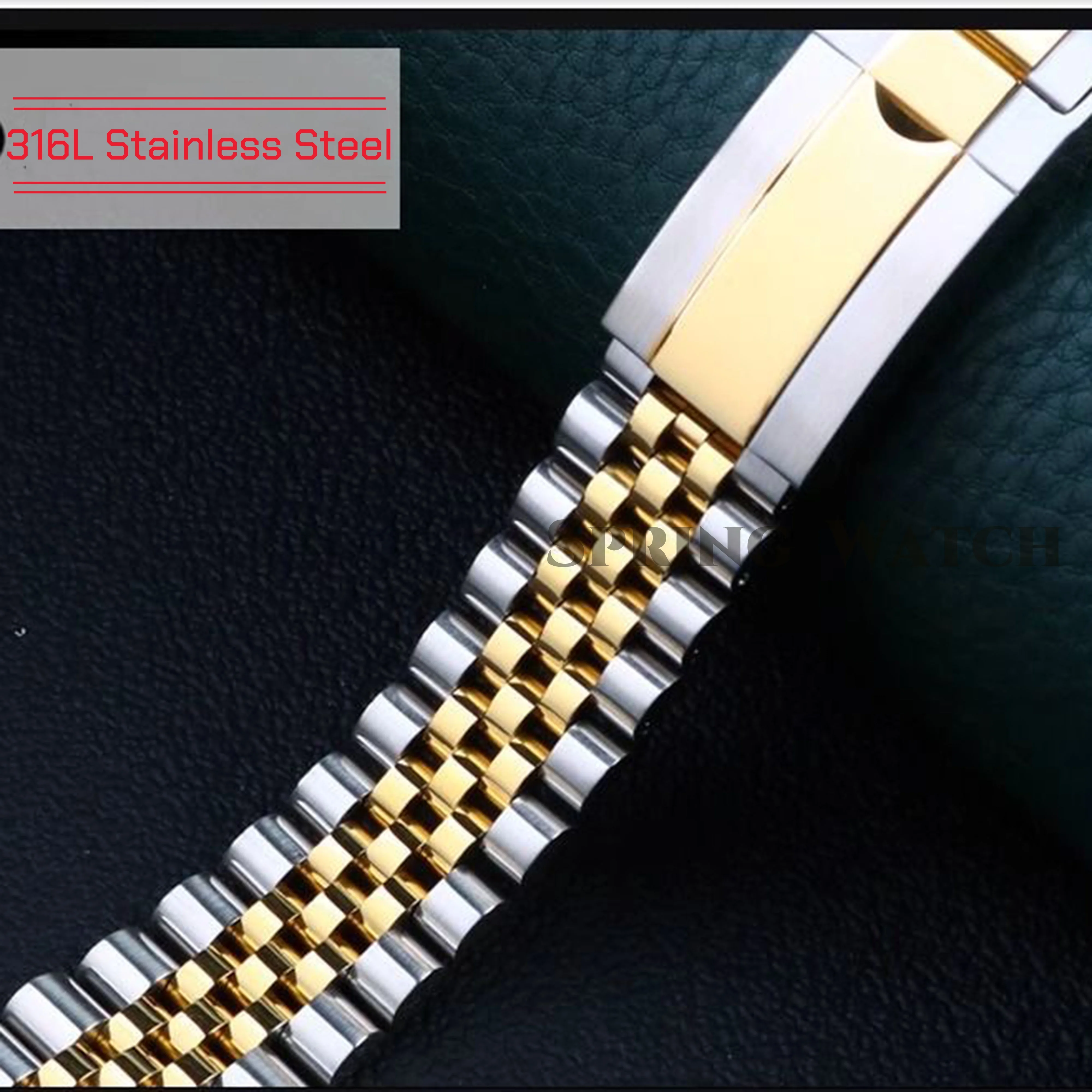 

Luxury Curved End Watch Band for SUB DATEJUST Jubilee Solid Stainless Steel Bracelet Accessories 20mm Metal Belt