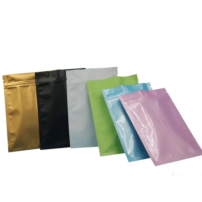 High quality 8 X 12CM,10 X  Aluminium foil compound ziplock bags flat bottom Black Aluminum foil small zip lock plastic bags