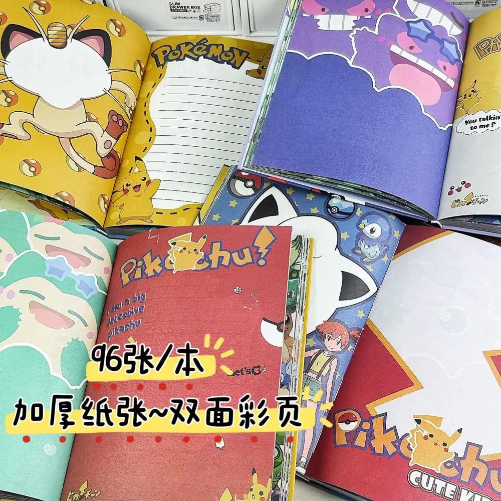 Kawaii Pokemon Anime Pikachu Charmander Bulbasaur Squirtle Cartoon Girl A5 Hard Cover Full Color Painted Inside Notebook