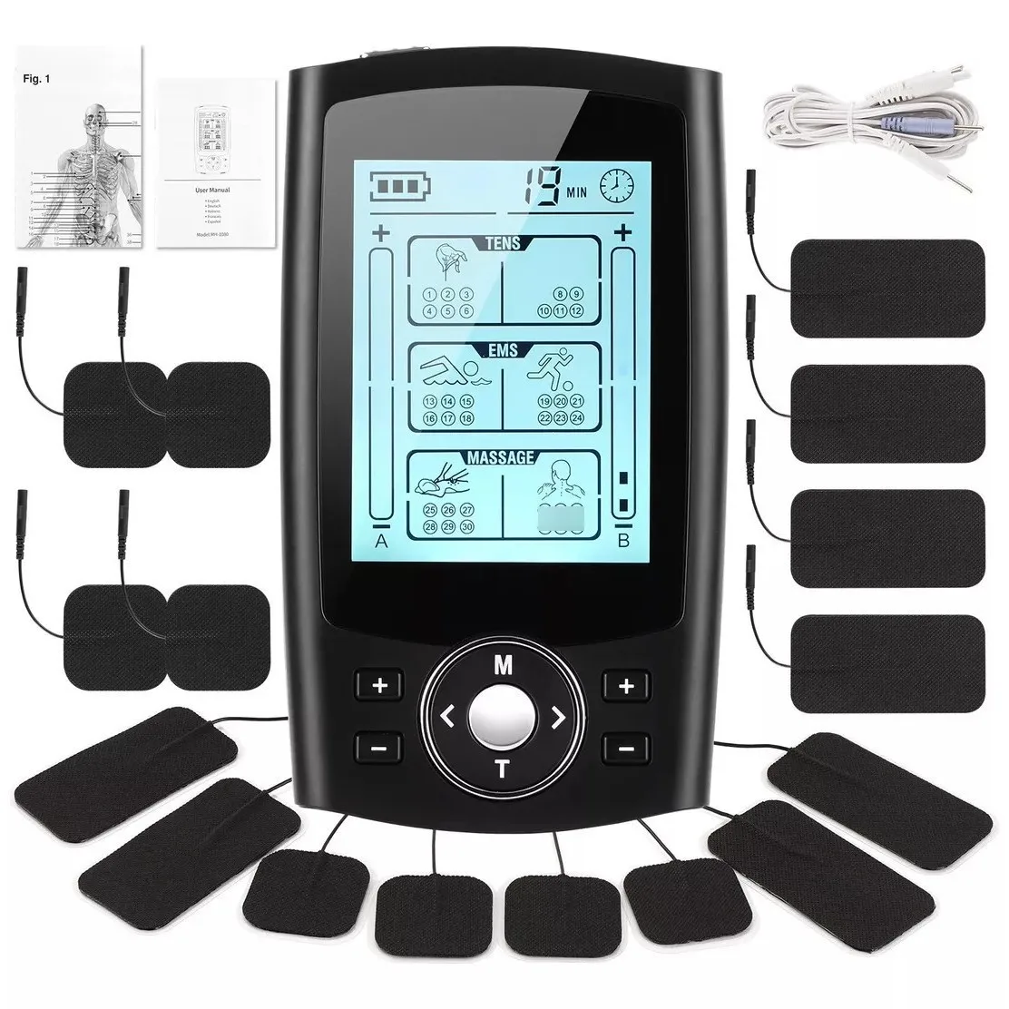 

USB Charging 36 Modes Dual Channel EMS Stimulator TENS Physiotherapy Instrument Meridian Pulse Massager