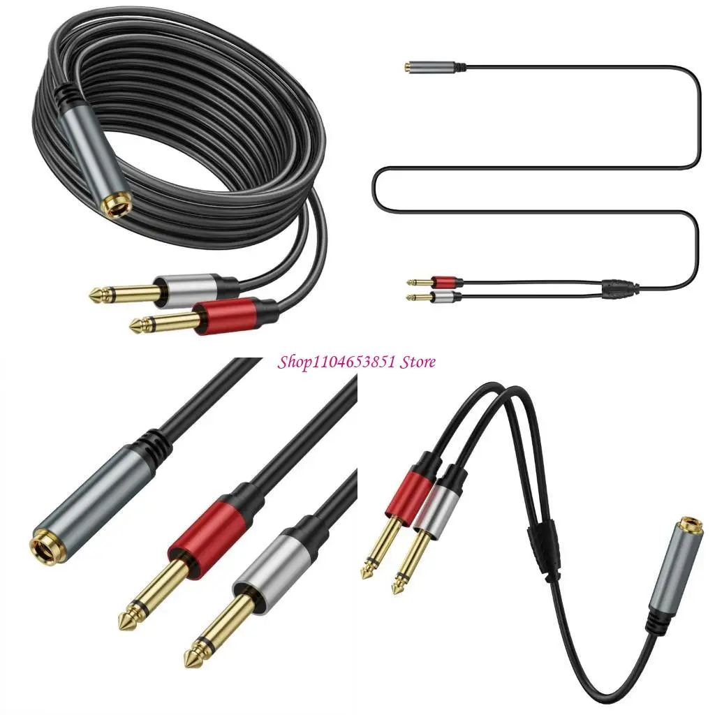 Studio 6.35mm Stereo to Mono Y Splitter Cable Gold Plate Connection Aluminum Shell Professional Sound Equipment
