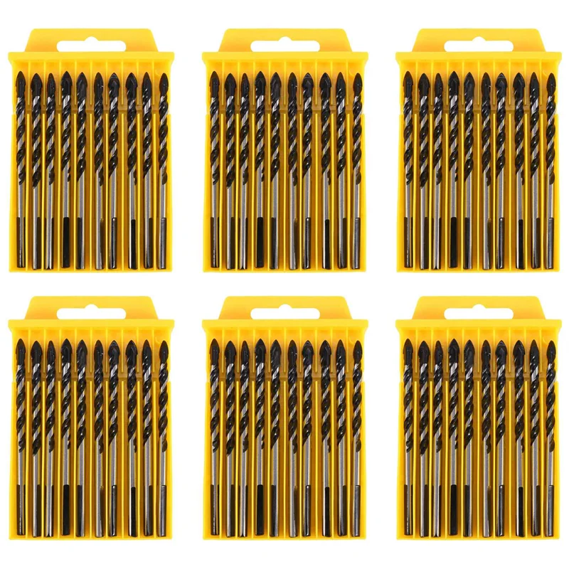 

ABRW-Multipurpose Drill Bits, 60-Piece 6Mm Multi-Material Drill Bit Set For Drilling In Tile, Glass, Concrete, Brick