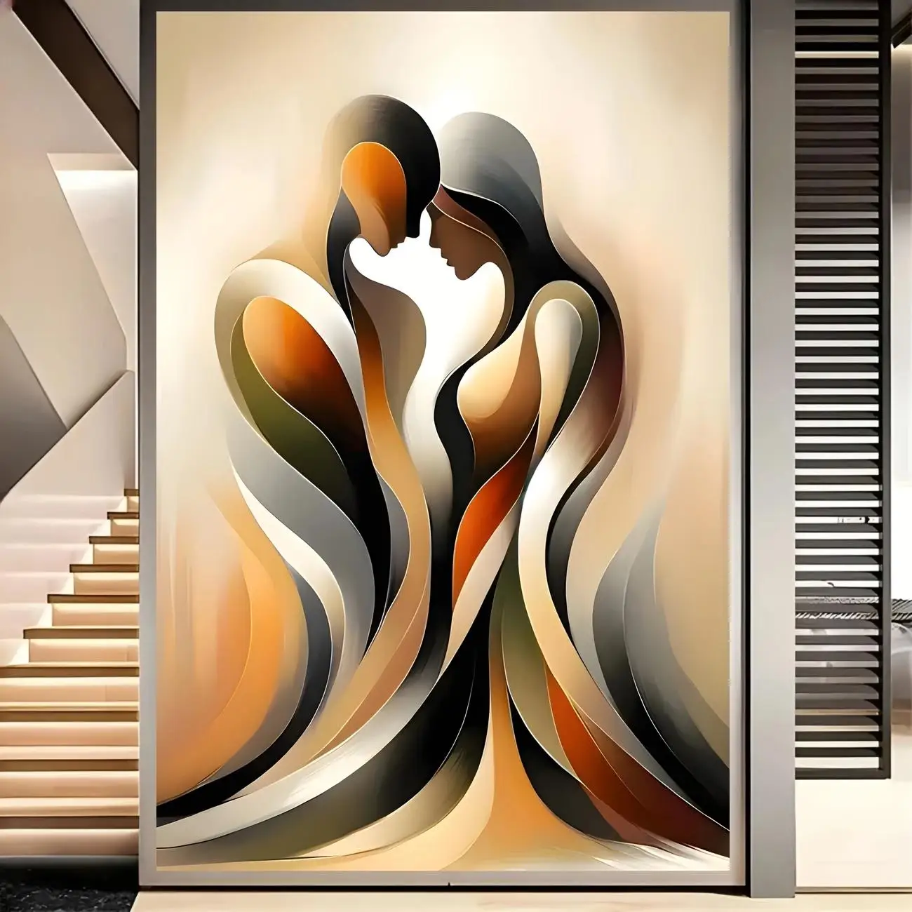 Modern Fashion Style Room Decoration Wall Decoration Canvas Painting Abstract Irregular Shape Combination Creative Gift Choice