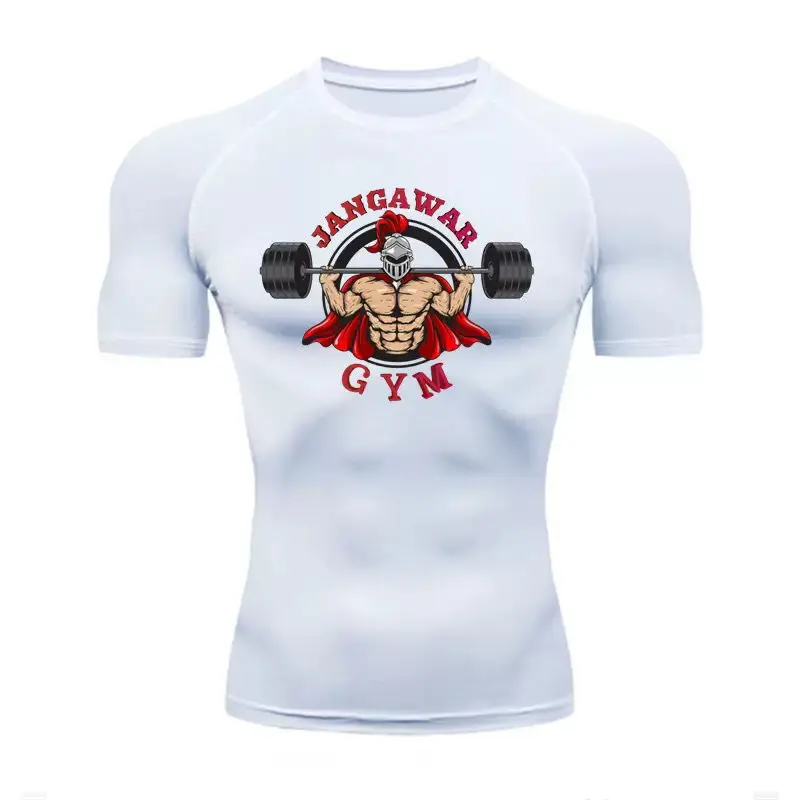 

2025 New Summer Printing Fashion Hercules Pattern Sports and Leisure Trend Round Neck Tight Short Sleeves