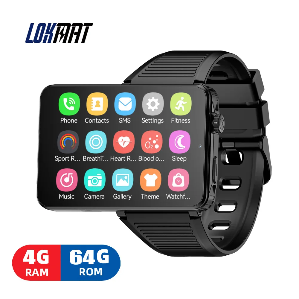 LOKMAT APPLLP 9 MAX Men Android 15 4G Smart Watch MT6769 Octa Core 4GB Ram 64GB Rom 2.88