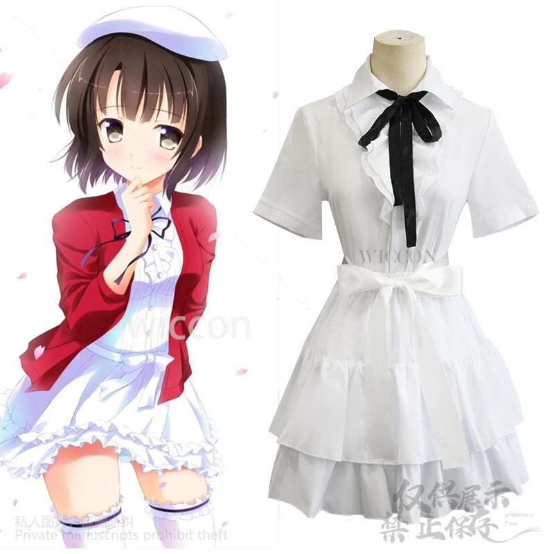 Anime Saenai Kanojo No Sodatekata Cosplay Katou Megumi Costume Dress Lovely Lolita Coat JK Uniform Cos Short Wigs Halloween Suit